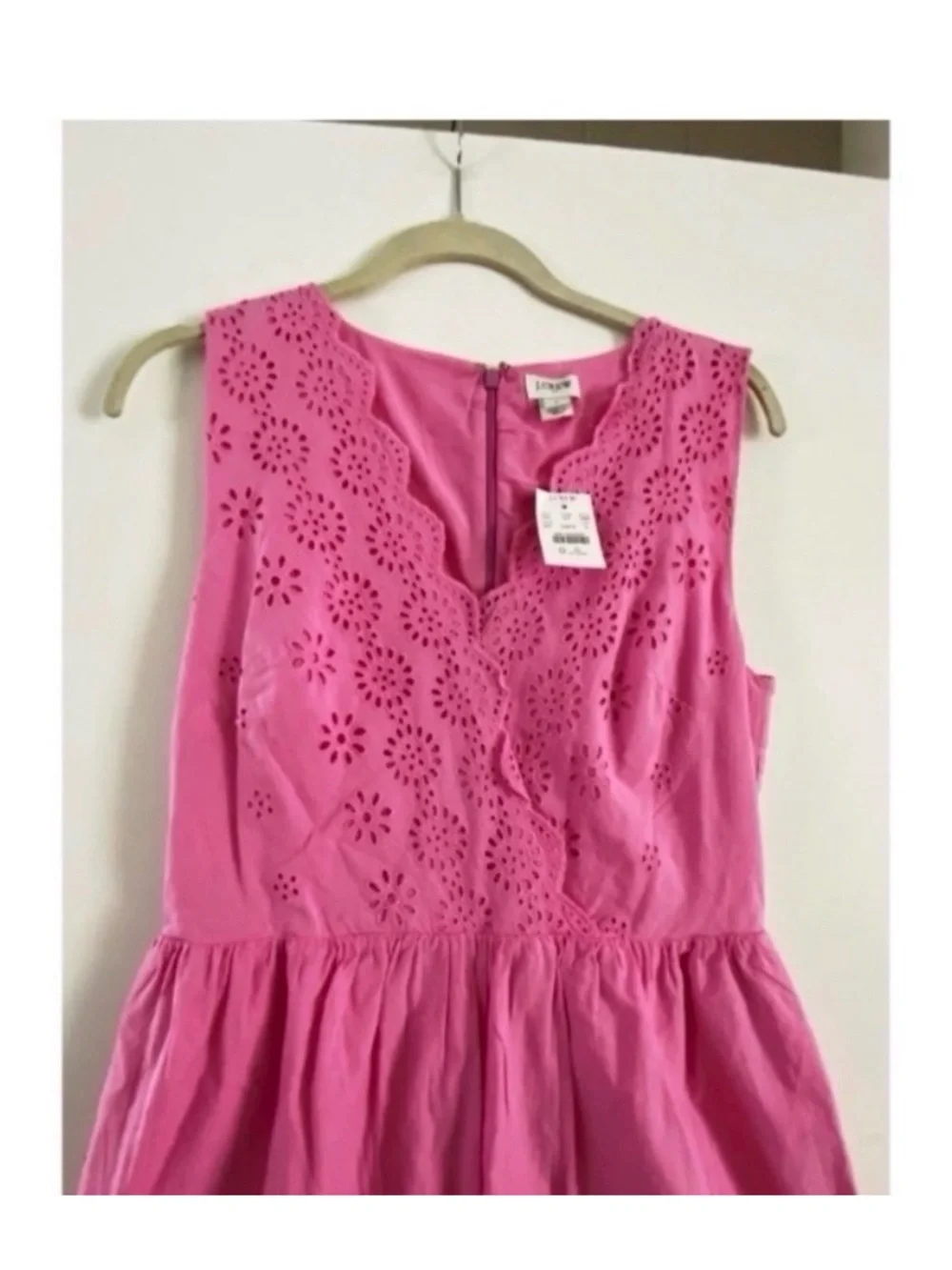 J. Crew Pink Eyelet Mini Dress
